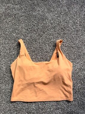 Fabletics Peach/Light Orange Scoop Neck Sports Bra Tank